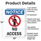 Signmission No Access OSHA Notice Sign, Aluminum, 10in W x 14in L, 2PK OS-2PACK-NS-A-1014-V-14344 - alternate 6